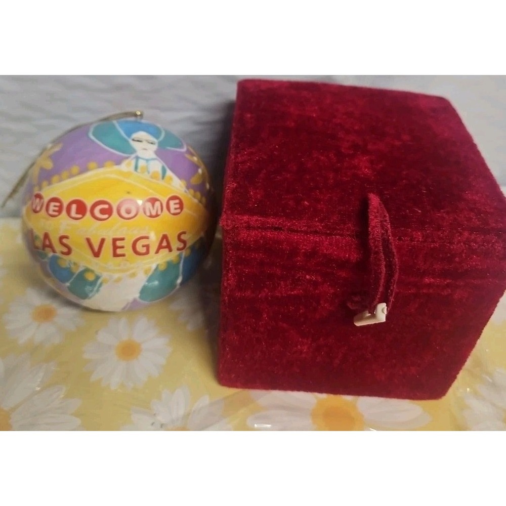 Welcome To Las Vegas‎ Ceramic Hand Painted Ornament With Velvet Box, Cute Gift